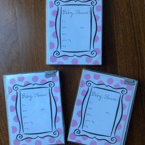 Pink Polka Dot Baby Shower Invitations - 30 count